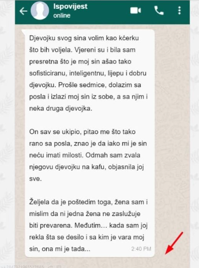 Djevojku svog sina volim kao kćerku što bih voljela. Vjereni su i bila sam presretna što je moj sin pronašao tako sofisticiranu, inteligentnu, lijepu i dobru djevojku.
