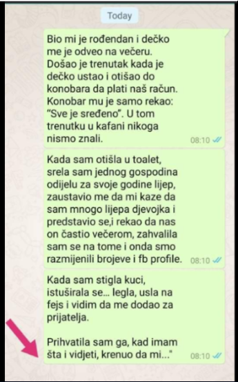 “Dečko me odveo na večeru za moj rođendan”