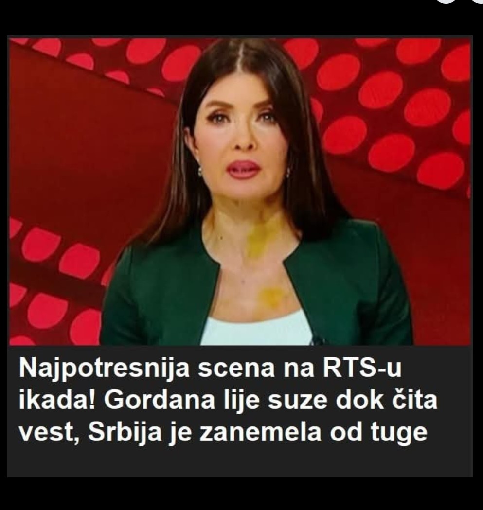 Najpotresnija scena na RTS-u ikada! Gordana lije suze dok čita vest, Srbija je zanemela od tuge