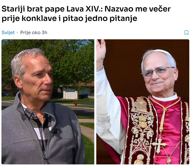 Stariji brat pape Lava XIV.: Nazvao me večer prije konklave i pitao jedno pitanje