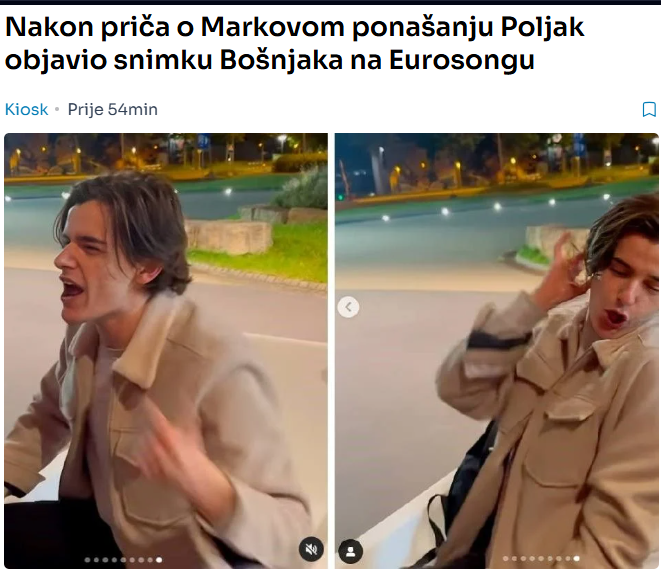 Nakon priča o Markovom ponašanju Poljak objavio snimku Bošnjaka na Eurosongu