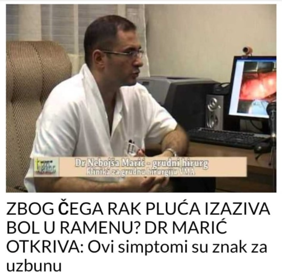 ZBOG ČEGA RAK PLUĆA IZAZIVA BOL U RAMENU? DR MARIĆ OTKRIVA: Ovi simptomi su znak za uzbunu