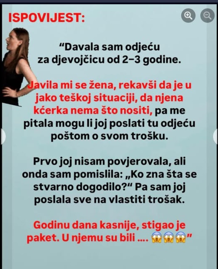 “Davala sam odjeću za djevojčicu od 2-3 godine”