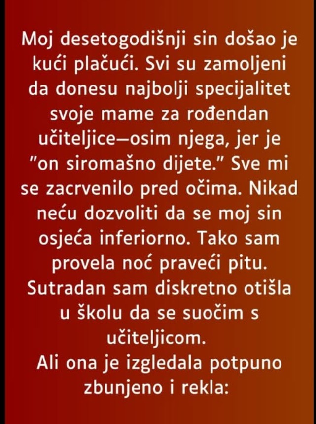 Moj desetogodišnji sin došao je kući plačući…”