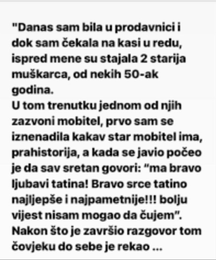 “Starijem muškarcu u prodavnici zazvonio telefon”