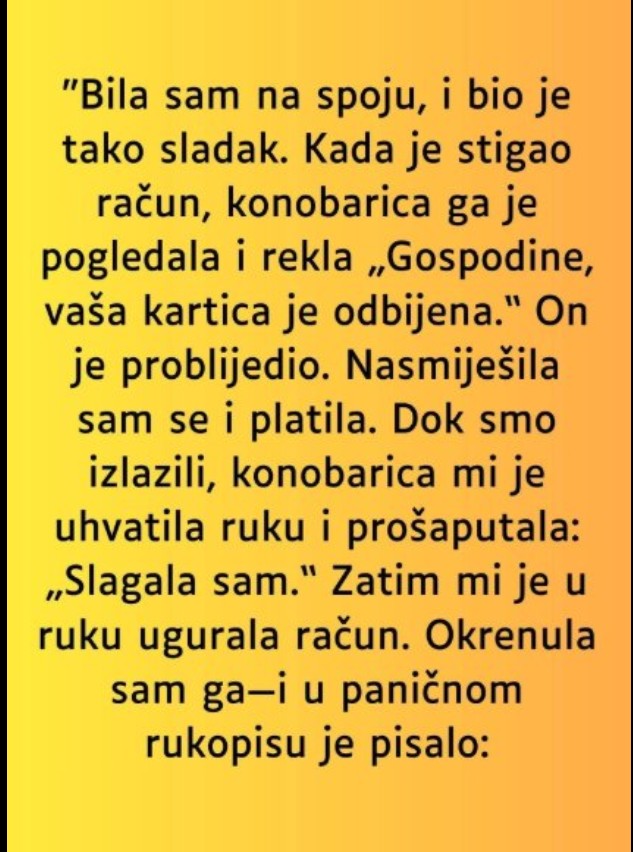 “Bila sam na spoju, i bio je tako sladak…”