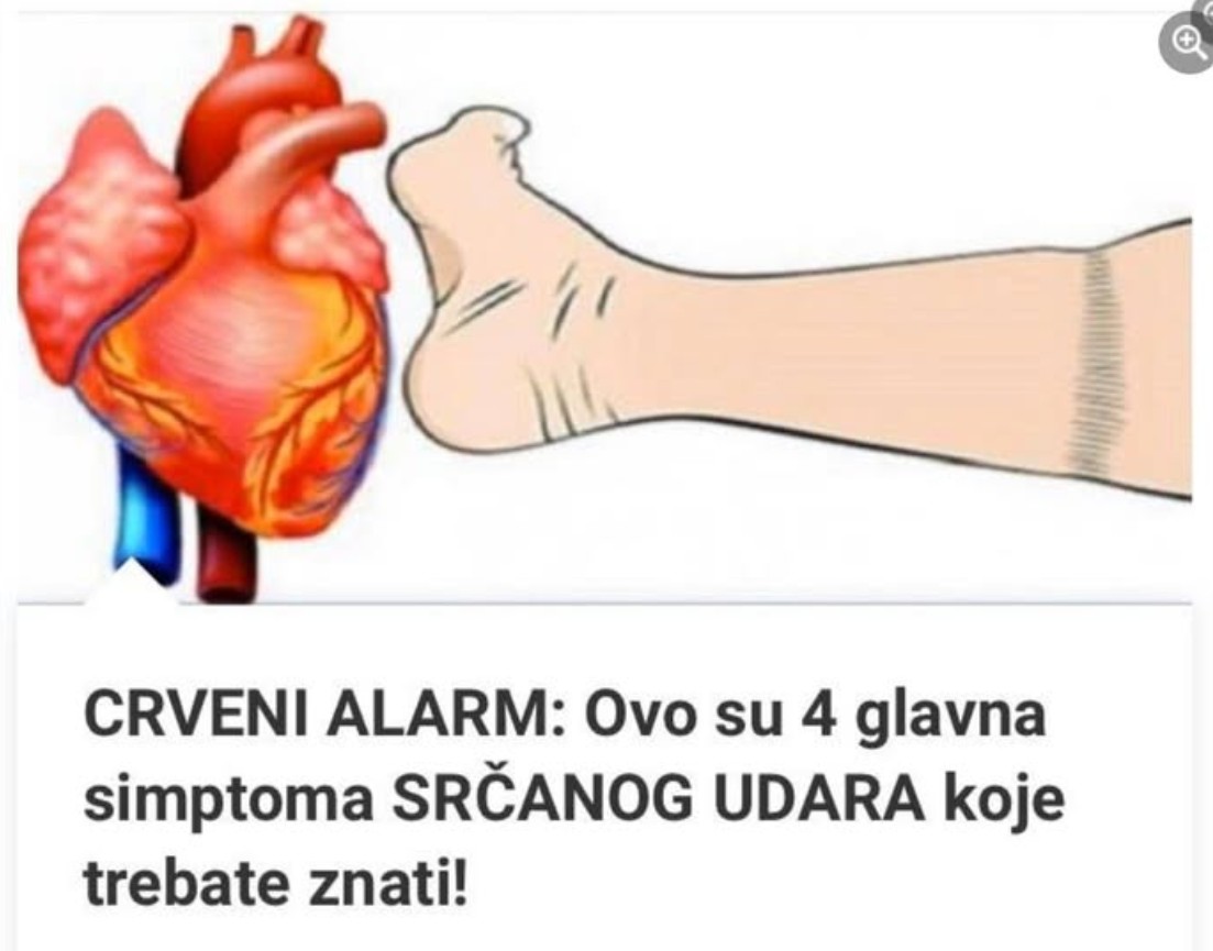 CRVENI ALARM: Ovo su 4 glavna simptoma SRČANOG UDARA koje trebate znati!