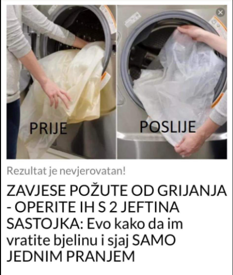 ZAVJESE POŽUTE OD GRIJANJA – OPERITE IH S 2 JEFTINA SASTOJKA: Evo kako da im vratite bjelinu i sjaj SAMO JEDNIM PRANJEM