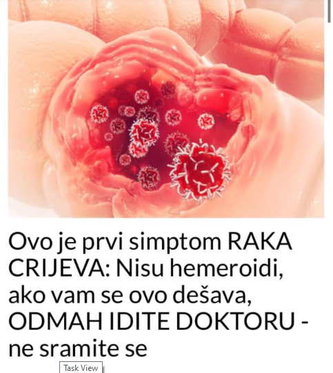 Ovo je prvi simptom RAKA CRIJEVA: Nisu hemeroidi, ako vam se ovo dešava, ODMAH IDITE DOKTORU – ne sramite se