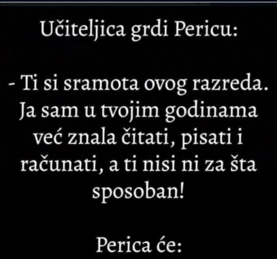 VIC: Učiteljica grdi Pericu