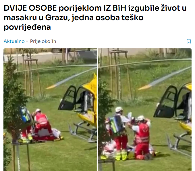 DVIJE OSOBE porijeklom IZ BiH izgubile život u masakru u Grazu, jedna osoba teško povrijeđena