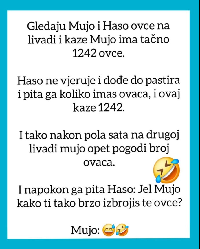 VIC OD KOJEG ĆETE PLAKATI OD SMIJEHA: Gledaju Mujo i Haso ovce…