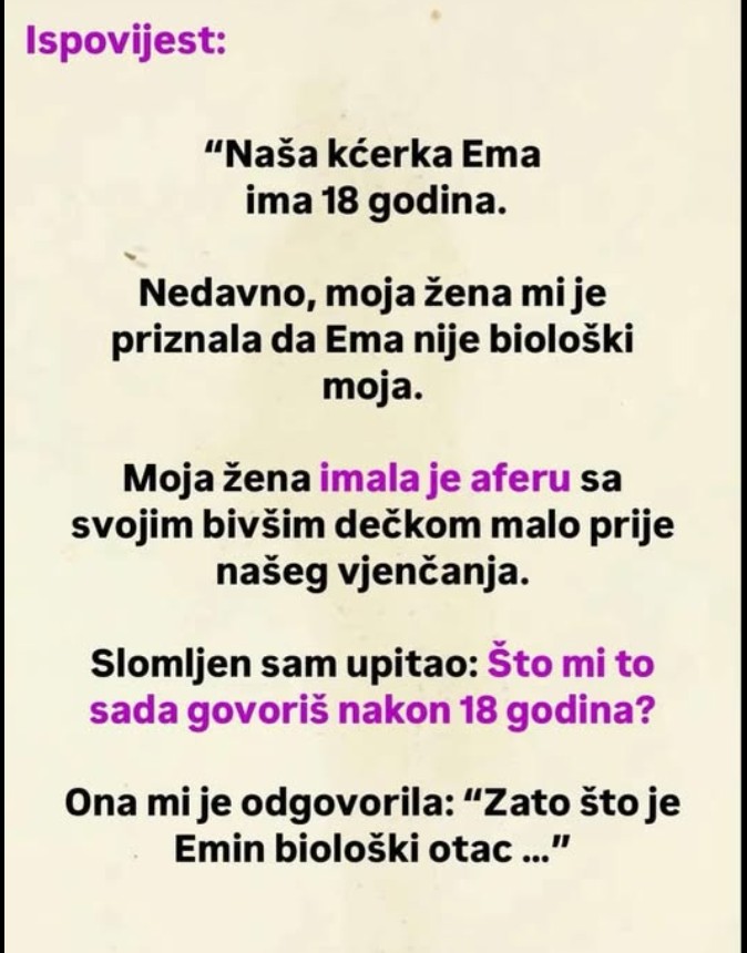 OTKRIO SAM DA MOJA KĆERKA NIJE BIOLOŠKI MOJA: A evo zašto je supruga skrivala istinu