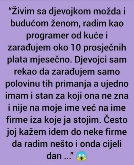 “Živim u stanu sa djevojkom”