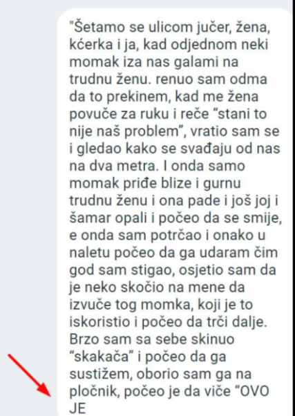 “Šetamo se ulicom jučer, žena, kćerka i ja”