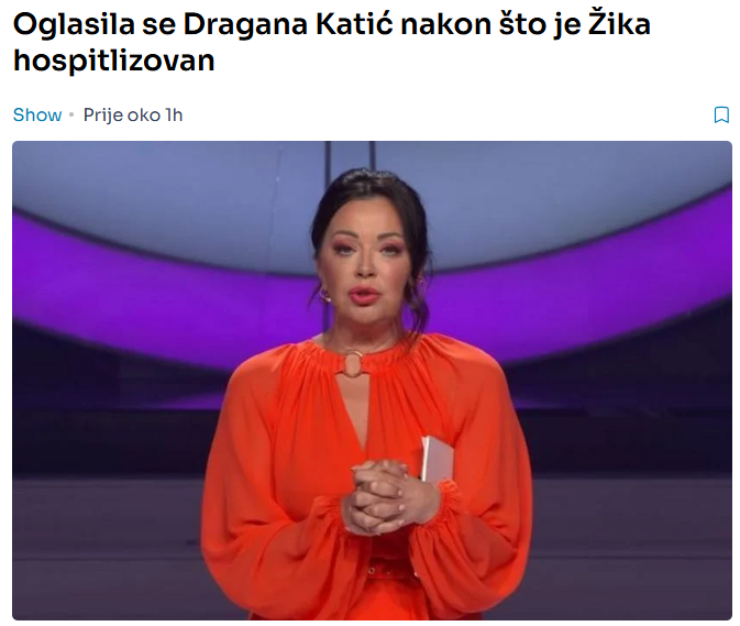 Oglasila se Dragana Katić nakon što je Žika hospitlizovan