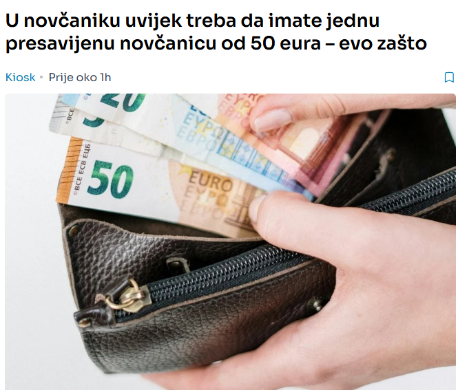 U novčaniku uvijek treba da imate jednu presavijenu novčanicu od 50 eura – evo zašto