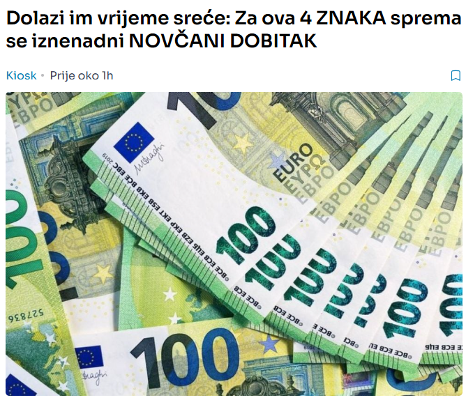 Dolazi im vrijeme sreće: Za ova 4 ZNAKA sprema se iznenadni NOVČANI DOBITAK