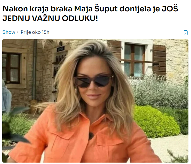 Nakon kraja braka Maja Šuput donijela je JOŠ JEDNU VAŽNU ODLUKU!