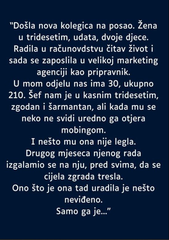 Neočekivana reakcija nove kolegice: Kada dostojanstvo govori više od riječi