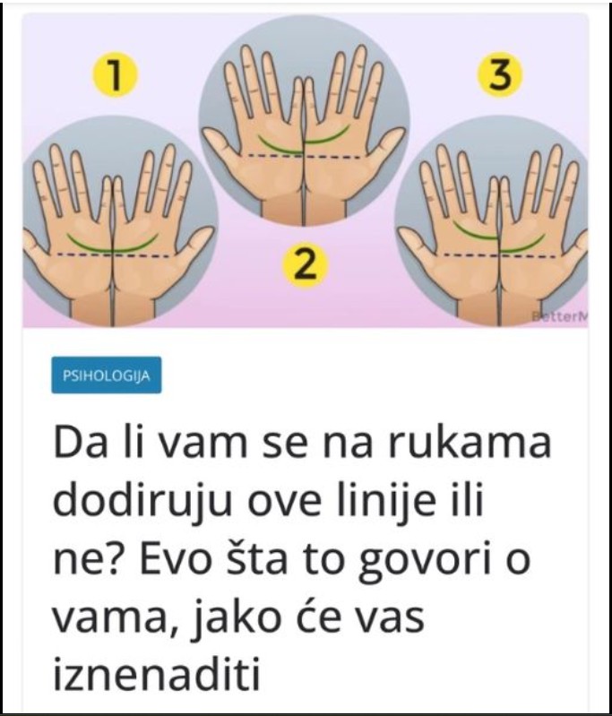 Zabavni uvid kroz linije na dlanu: šta možda otkrivaju o vašoj emocionalnoj prirodi