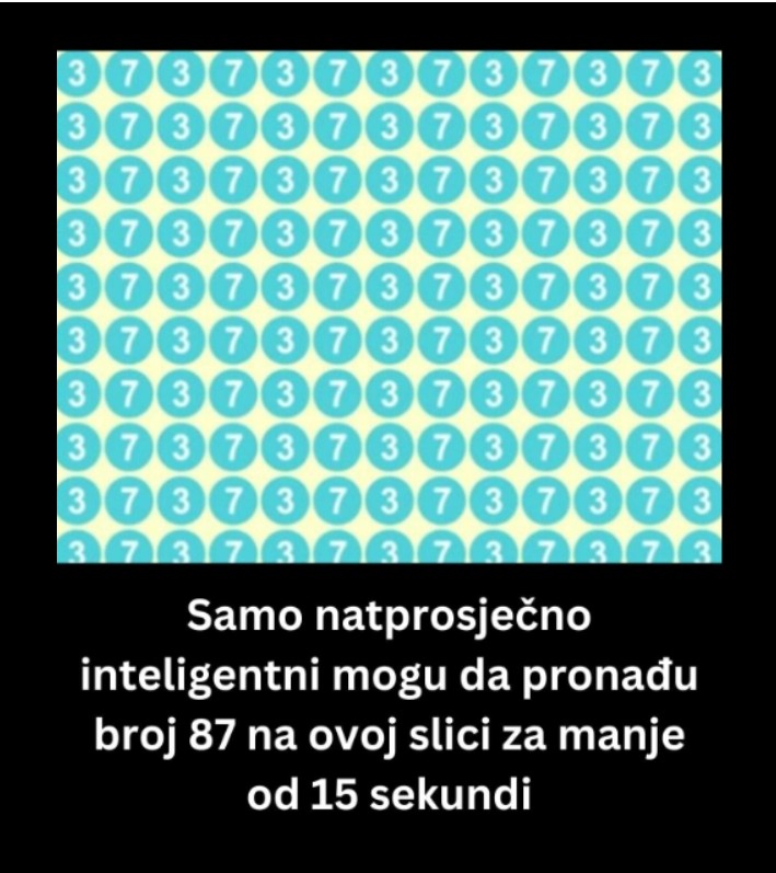 Vizuelni izazov: Možete li pronaći broj 87 među brojevima 37?