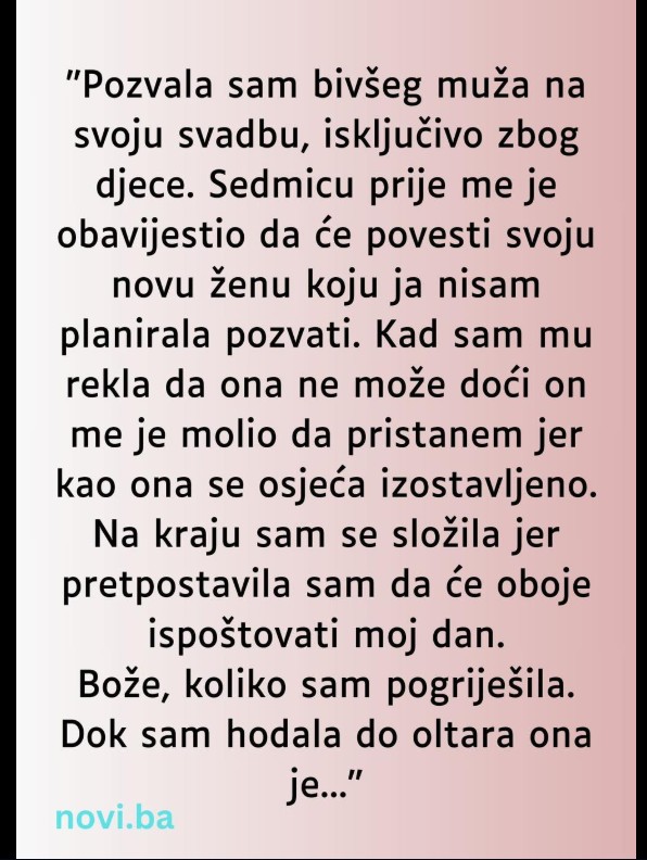 Iskustvo sa svadbe: „Pozvala sam bivšeg muža zbog djece – nisam očekivala šta će se desiti“