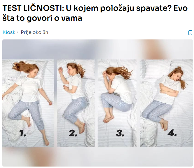 TEST LIČNOSTI: U kojem položaju spavate? Evo šta to govori o vama