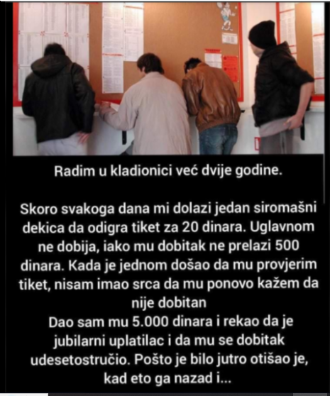 “U kladionicu mi svakog dana dolazi siromašni dedica”