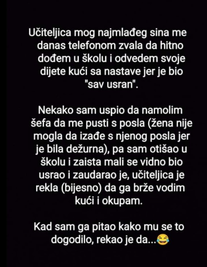“Učiteljica mog najmlađeg sina me je danas telefonom zvala”