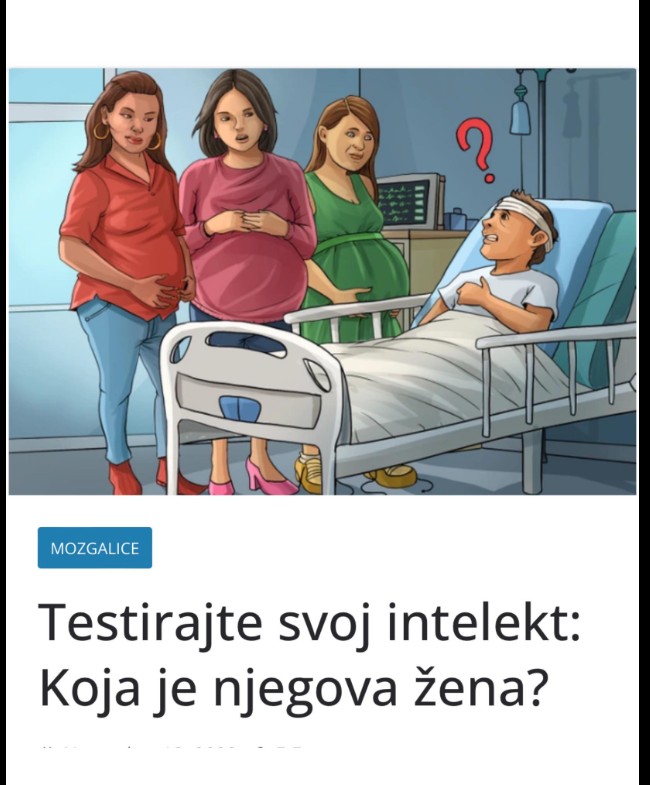 🧠 Zabavna zagonetka: Možete li pomoći ovom čovjeku da prepozna svoju ženu?