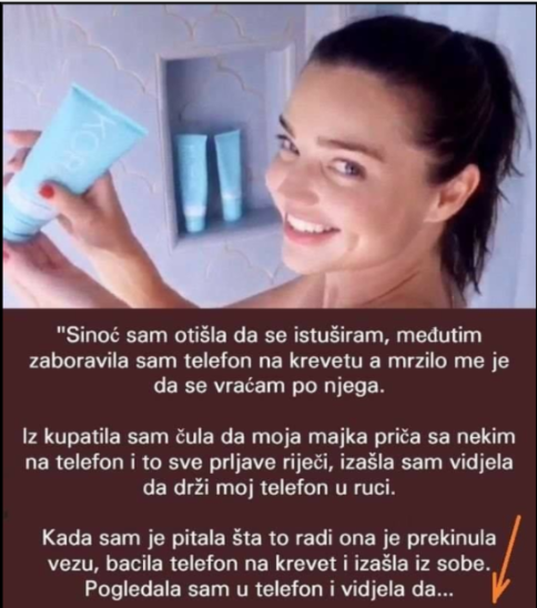 “Sinoć dok sam se tuširala…”