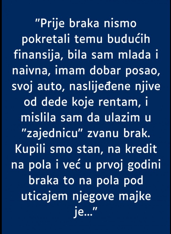 Lična priča o braku i finansijskoj neusklađenosti