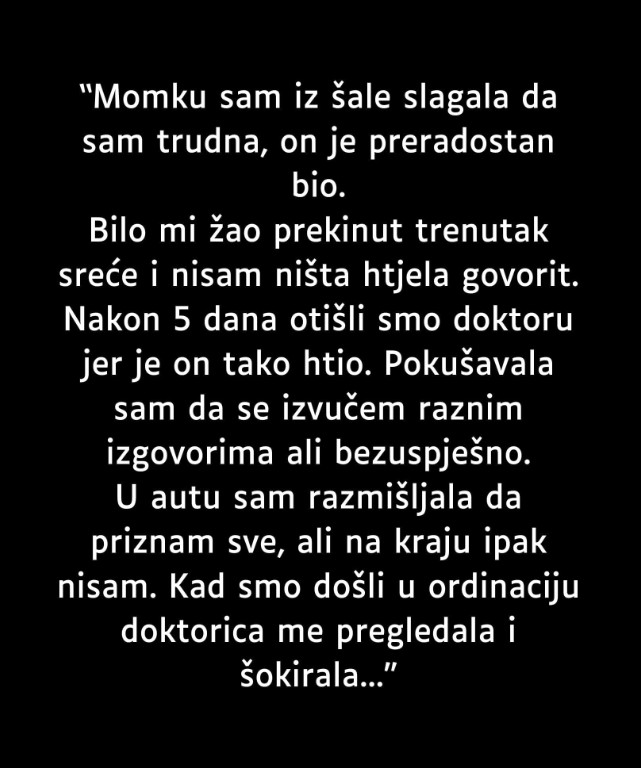 Iskrena priča: Iz šale sam rekla momku da sam trudna, a onda se to zaista dogodilo