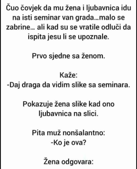 ŠALJIVA PRIČA: Muž, žena i ljubavnica