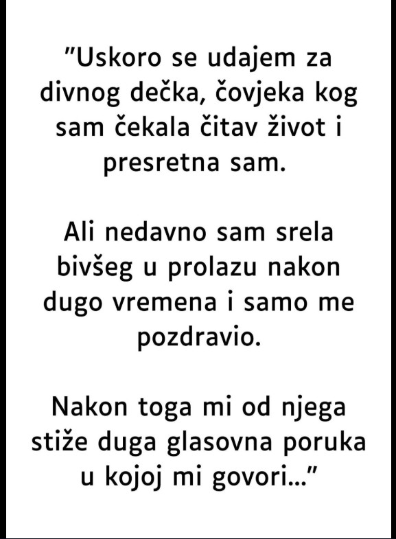 Iskustvo pred udaju: Slučajan susret sa bivšim uzdrmao me više nego što sam očekivala