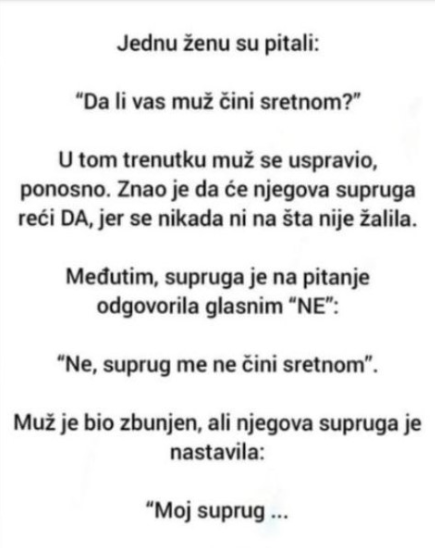 Poučna priča: Da li vas muž čini sretnom?