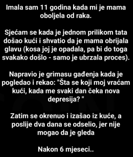“Imala sam 11 godina kada mi je mama oboljela od raka.”