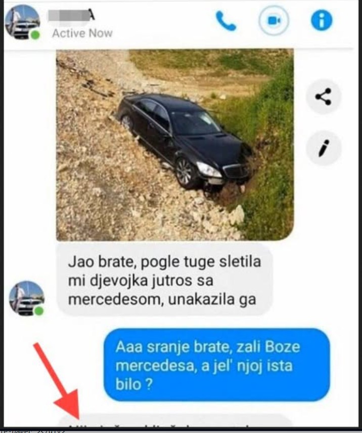 JARAN MI JE JAVIO DA MU JE DJEVOJKA IMALA SAOBRAĆAJKU I SLUPALA MU NOV MERCEDES: Pitao sam u kakvom je stanju ONA, a kad mi je ovo napisao, BLOKIRAO SAM GA NA SVIM MREŽAMA