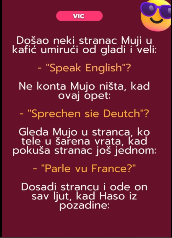 😄 Mujo i strani jezici: Ko kaže da ti znanje jezika garantuje večeru?