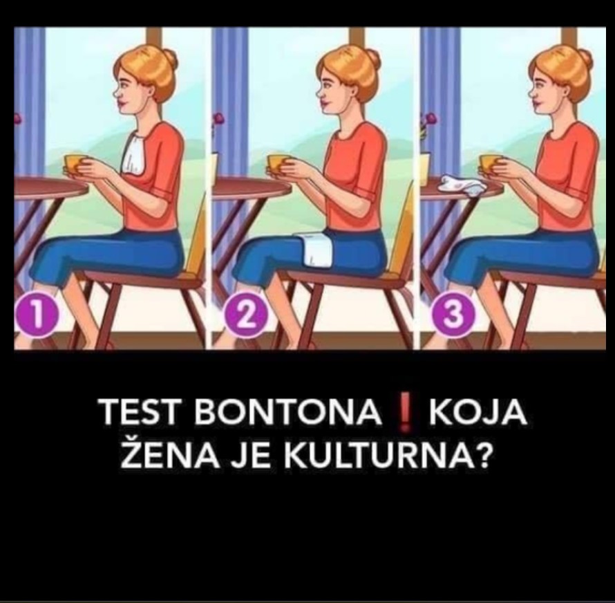 DA VAS VIDIMO! KOJA ŽENA JE KULTURNA? SAMO JE JEDAN TAČAN ODGOVOR!