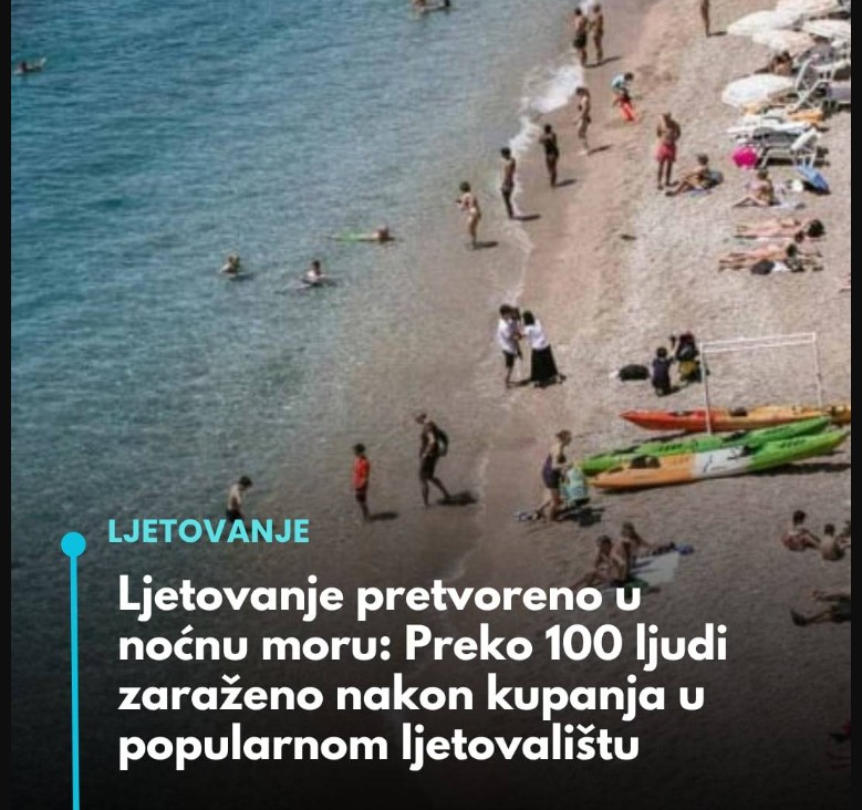 Ljetovanje pretvoreno u noćnu moru: Preko 100 ljudi zaraženo nakon kupanja u popularnom ljetovalištu