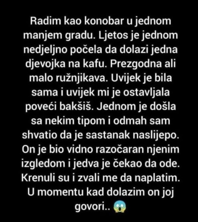 Radim kao konobar u jednom manjem gradu