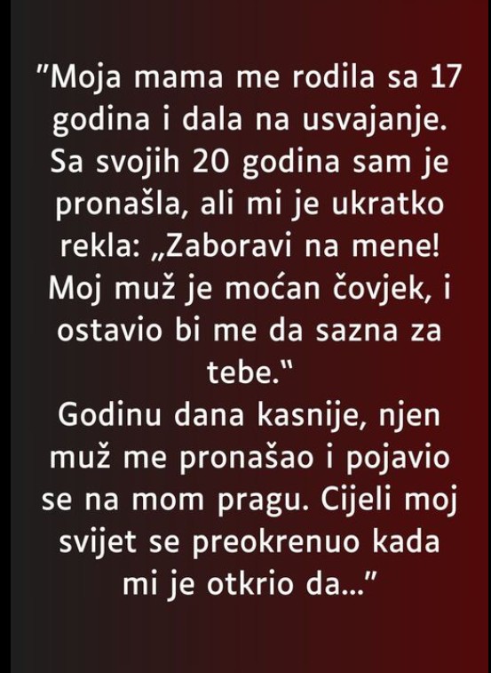 Neobičan susret promenio mi je pogled na porodicu