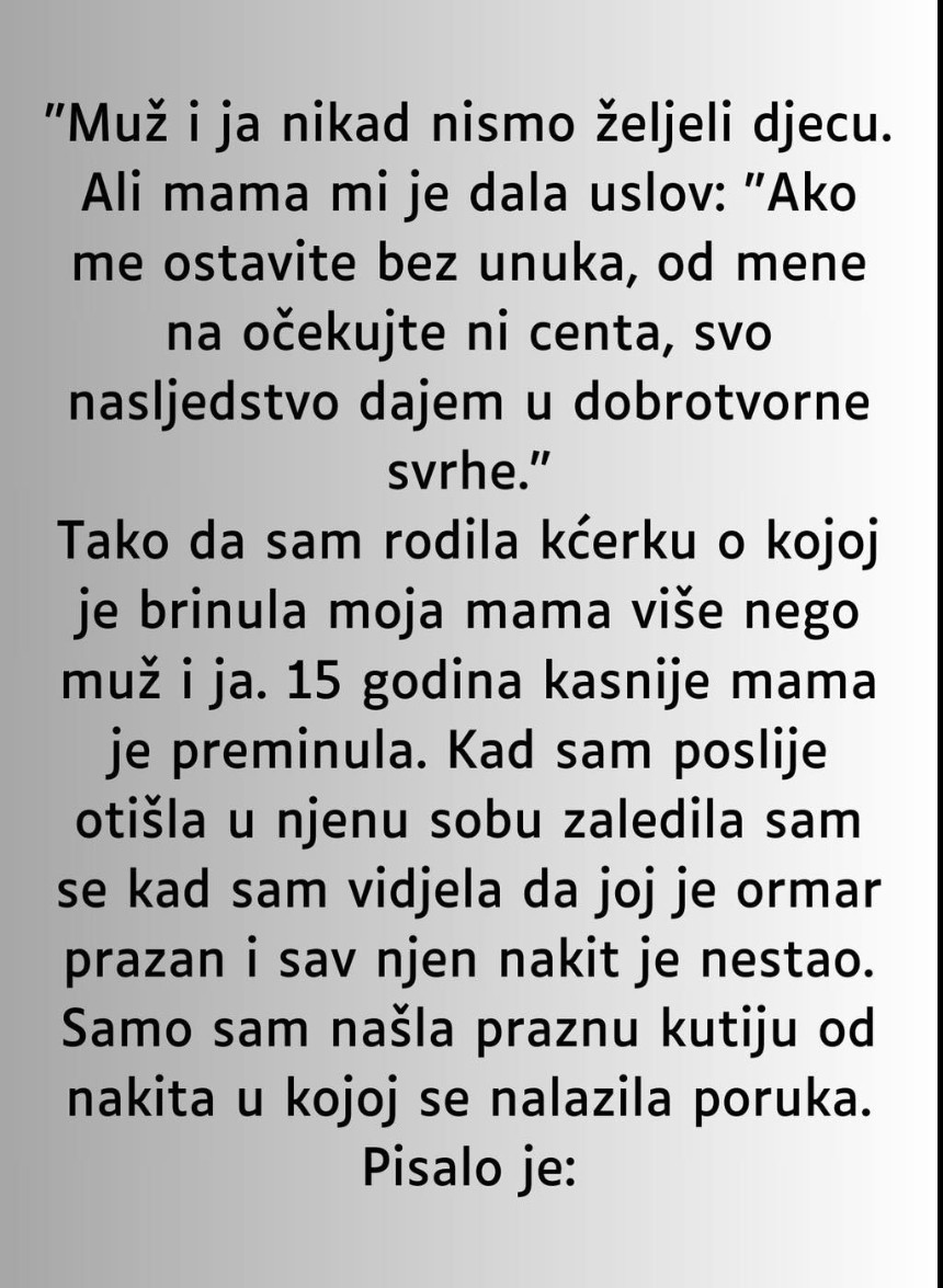 Nasledstvo koje je promenilo našu porodicu: Neočekivana odluka moje majke