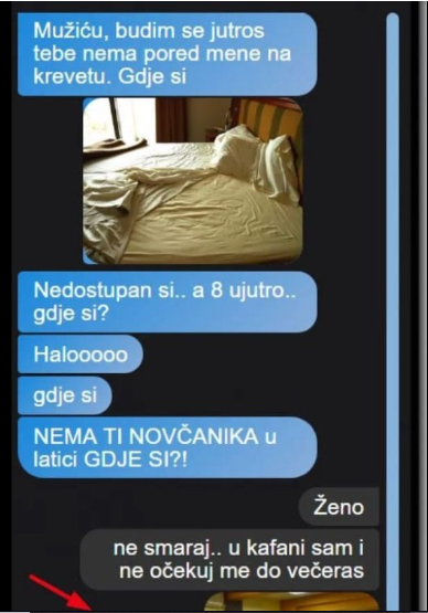 JUTROS SAM SE PROBUDILA I VIDIM NEMA MI MUŽA U KREVETU, POSLALA SAM MU TONU PORUKA, a onda mi je stigla ova slika: Za koga sam se ovo udala, POGLEDAJTE GDJE JE OTIŠAO