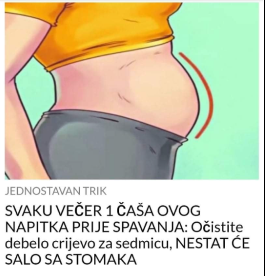 SVAKU VEČER 1 ČAŠA OVOG NAPITKA PRIJE SPAVANJA: Očistite debelo crijevo za sedmicu, NESTAT ĆE SALO SA STOMAKA