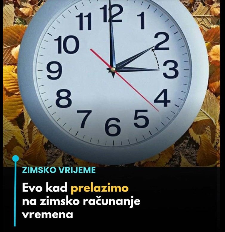 🕒 Početak zimskog računanja vremena u 2025. godini