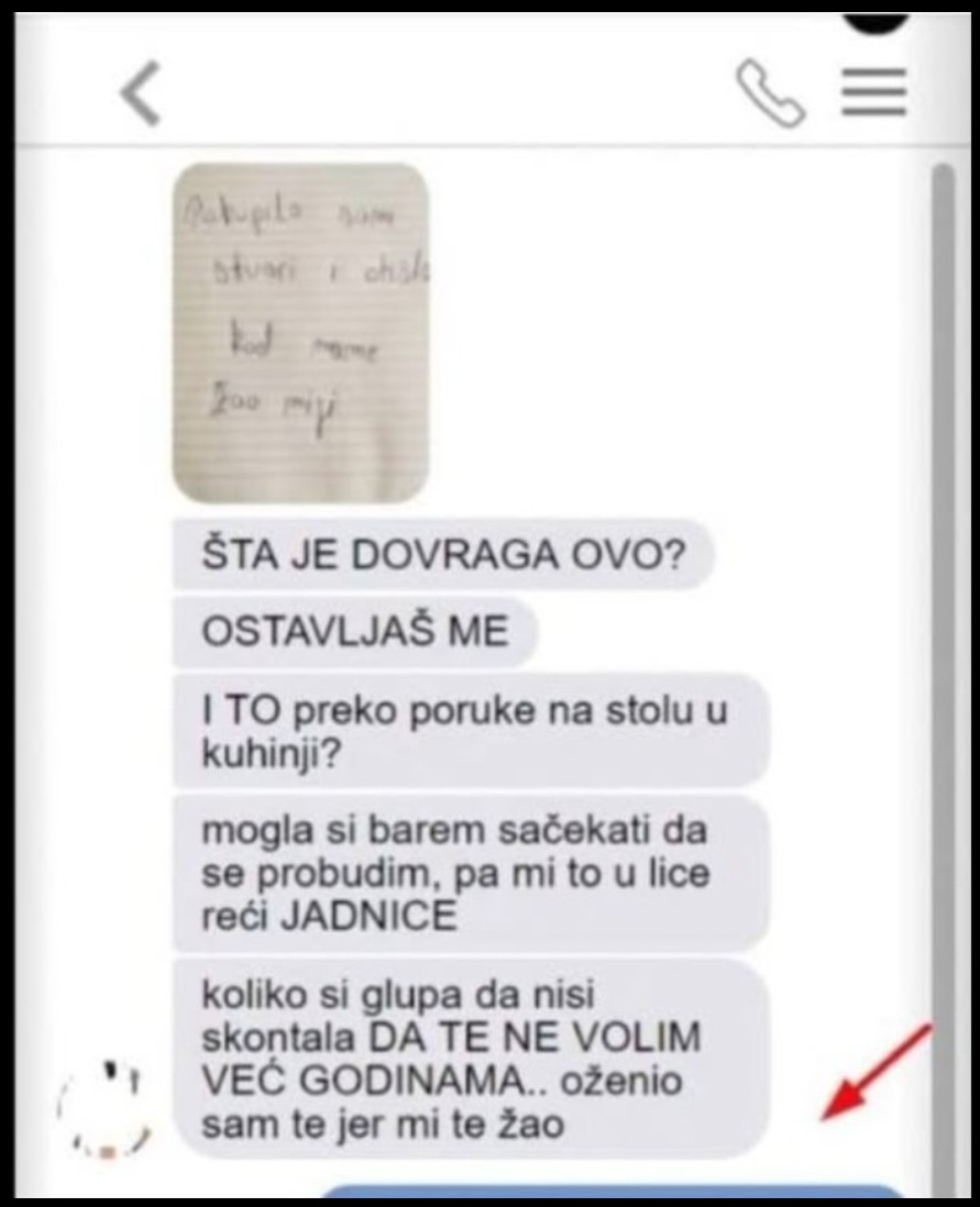 UGLEDAO SAM ŽENINU PORUKU NA STOLU – PIŠE DA ME OSTAVLJA: Pobjesnio sam, a onda mi je ovo napisala, CRVENIM SE OD SRAMOTE