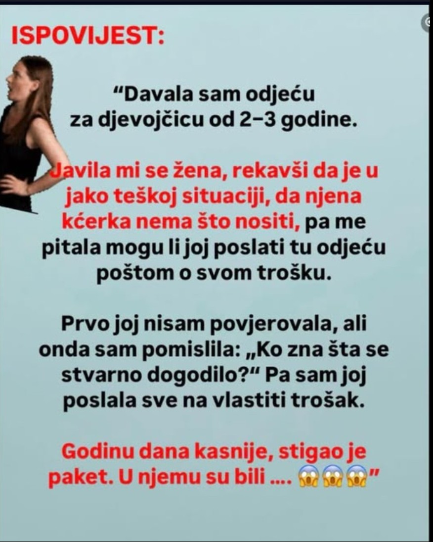 “Davala sam odjeću za djevojčicu od 2-3 godine”